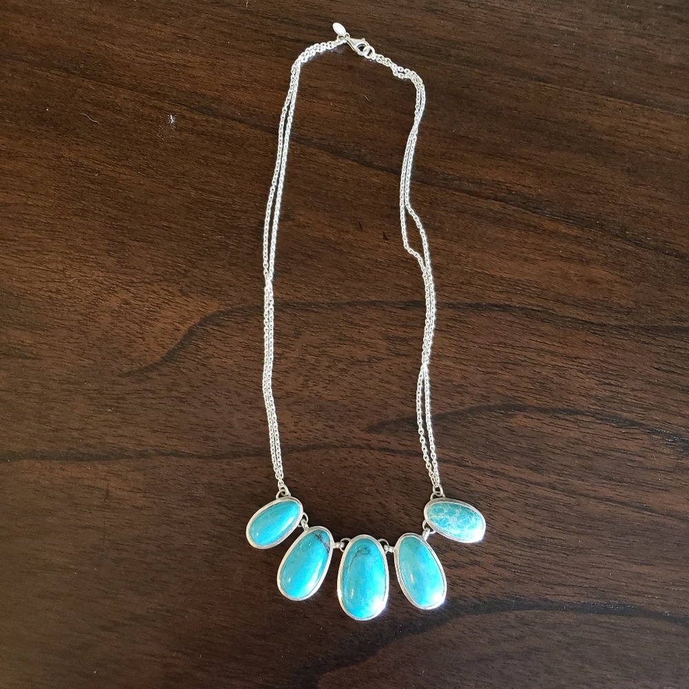 Silver and turquoise statement necklace